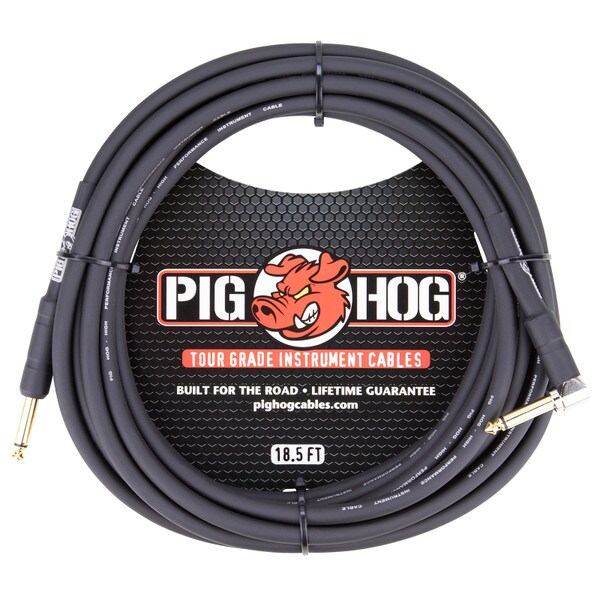 Main product image for Pig Hog PH186R 18.5 ft. Tour Grade Instrument Cable Right Angle 256-012
